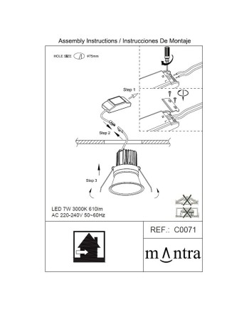 ***OFER/DES*** FORMENTERA * EMPOTRABLE LED COB 7W - 3000K